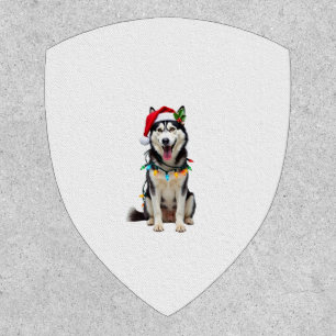 Husky Dog Santa Hat Christmas Tree Xmas Gifts For  Patch