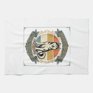 Husky Dog Shirt Vintage Engraving One More Dog Des Kitchen Towel