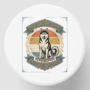 Husky Dog Shirt Vintage Engraving One More Dog Des Mini Candle Favors