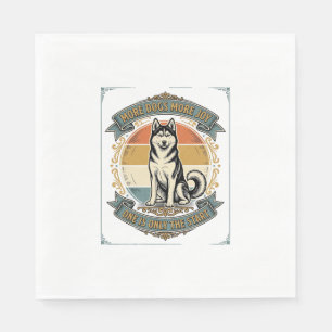 Husky Dog Shirt Vintage Engraving One More Dog Des Napkins