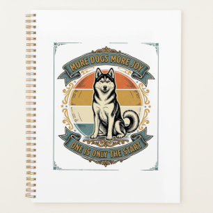Husky Dog Shirt Vintage Engraving One More Dog Des Planner