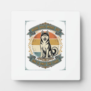 Husky Dog Shirt Vintage Engraving One More Dog Des Plaque