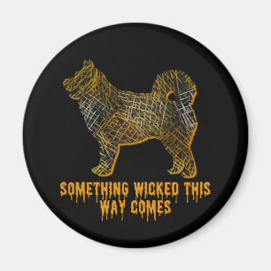 Husky Dog Silhouette Fun Halloween Magnet