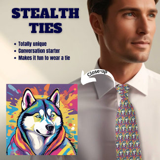 Husky Dog Stealth Neck Tie