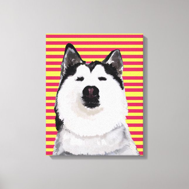 Husky Dog Stripes  Single Wall Art (Front)
