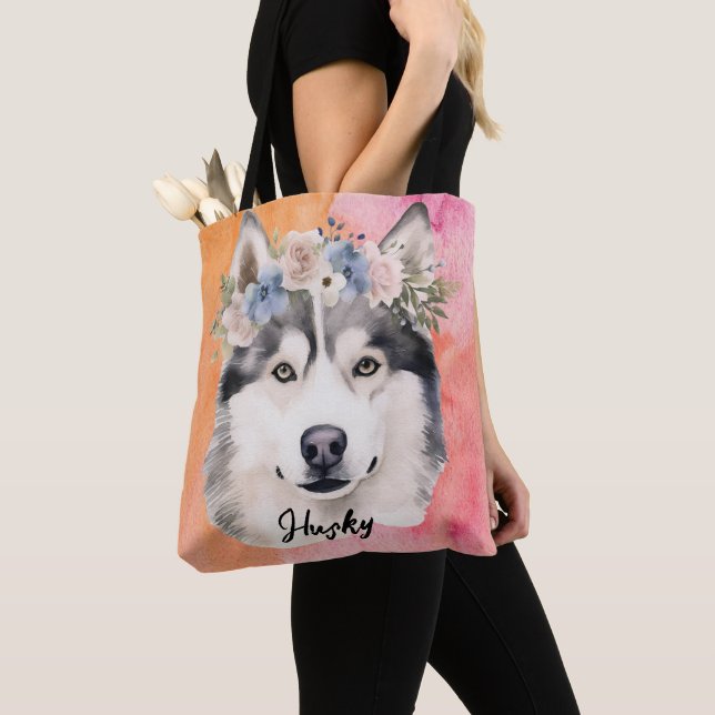 Husky Dog Tote Bag (Close Up)
