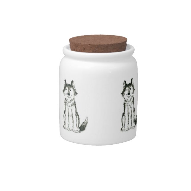 Husky Dog Treat Cookie Jar (Front)