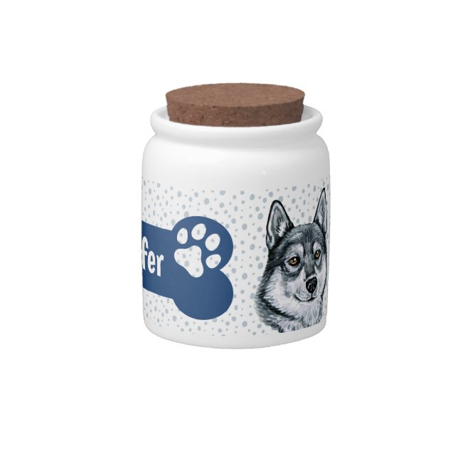 Husky Dog Treat Jar (Front)