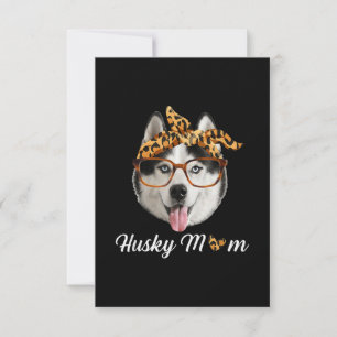 Husky Dog Wearing Headband Dog Day Gift RSVP Card