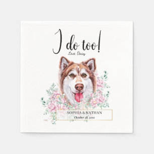 Husky Dog Wedding Cocktail Napkins