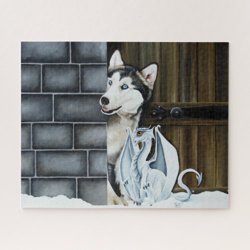 Husky Dog White Dragon Adventure Jigsaw Puzzle