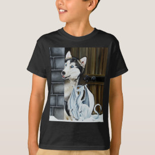 Husky Dog White Dragon Adventure T-Shirt