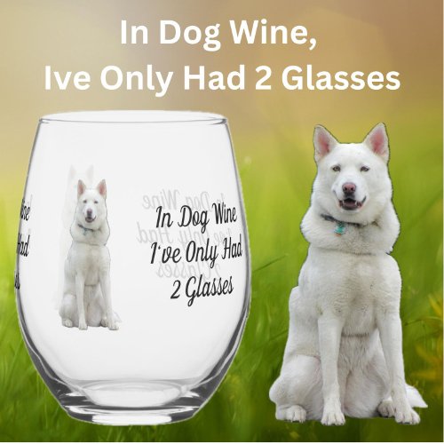 Husky Dog Wine Glass or Rocks Glass