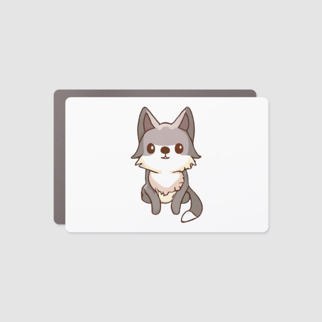 Husky Dog Wolfhound Car Magnet (Front)