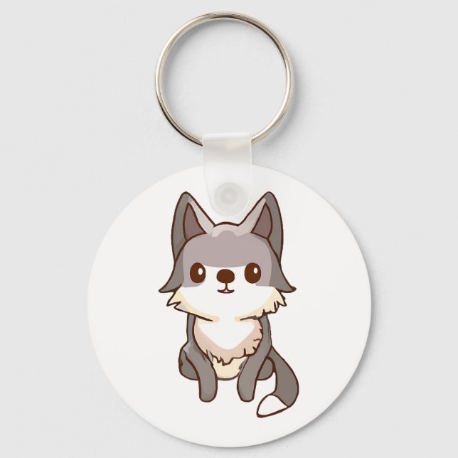 Husky Dog Wolfhound Keychain (Front)