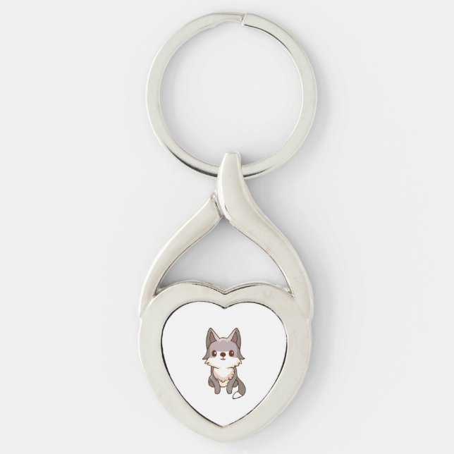 Husky Dog Wolfhound Keychain (Front)
