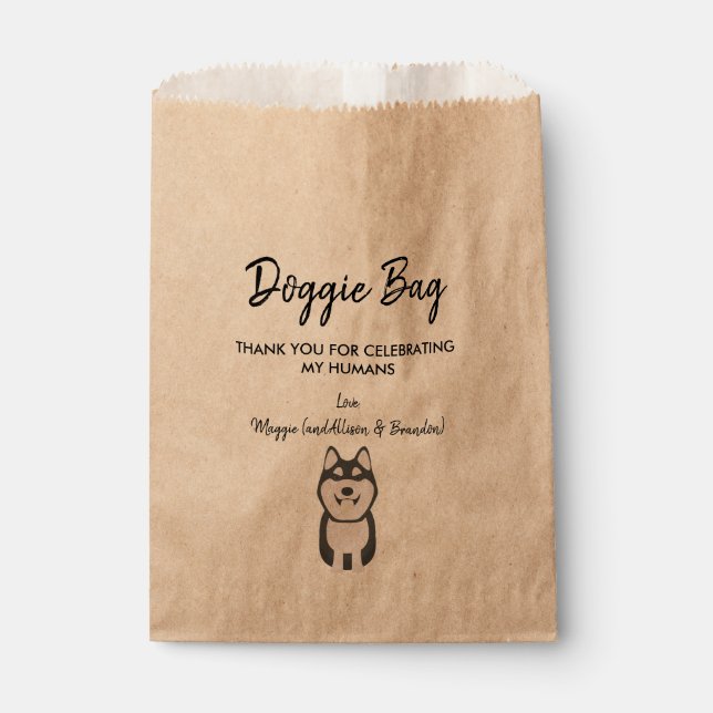 Husky Doggie Bag for Wedding, Favor Bags (Front)