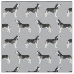 Husky dogs grey fabric
