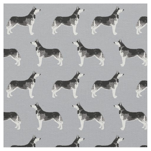 Husky dogs grey fabric