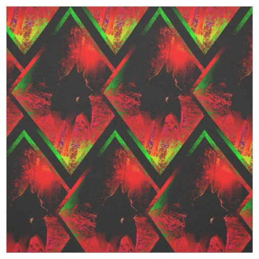 Husky Dogs Neon Red/Green/Yellow pattern Fabric