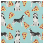 Husky dogs pizza lover light blue fabric