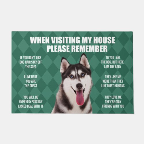 Husky Doormat Husky Welcome Mat Husky Lover Doormat