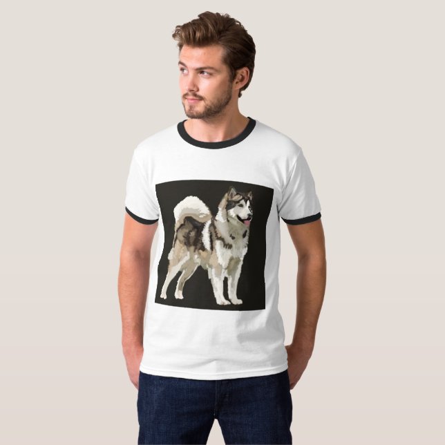 Husky Drawing Dog Man Shirt (Front Full)