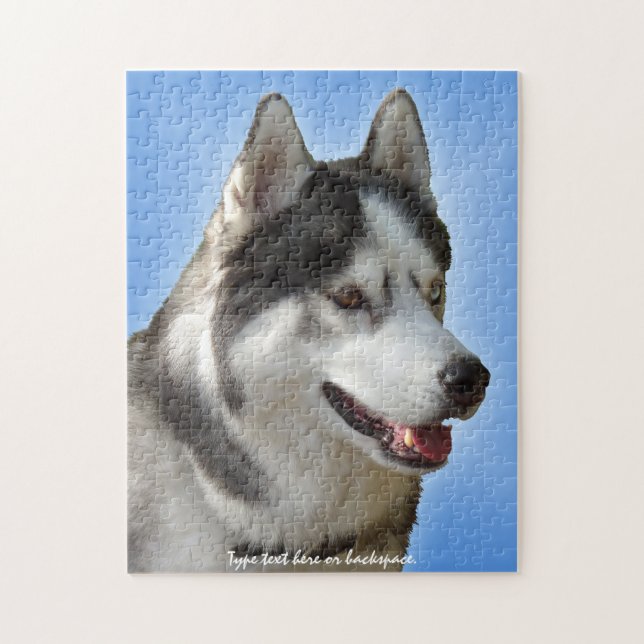 Husky Eyes Puzzle Personalized Sled Dog Puzzles (Vertical)
