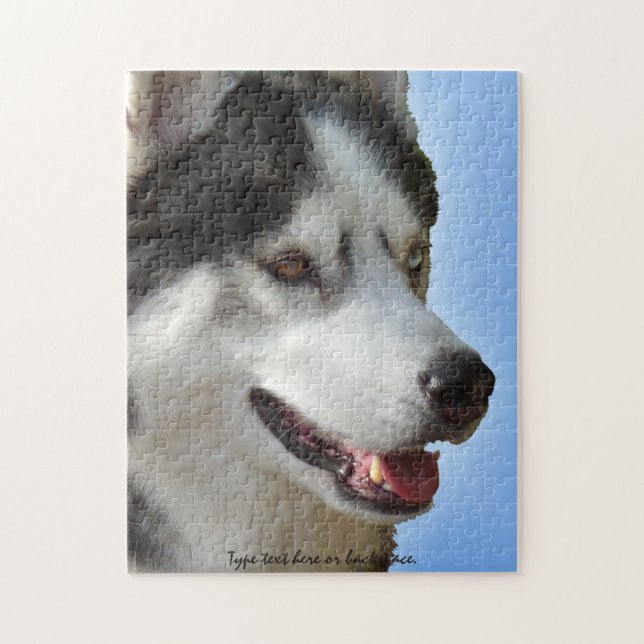 Husky Eyes Puzzle Personalized Sled Dog Puzzles (Vertical)