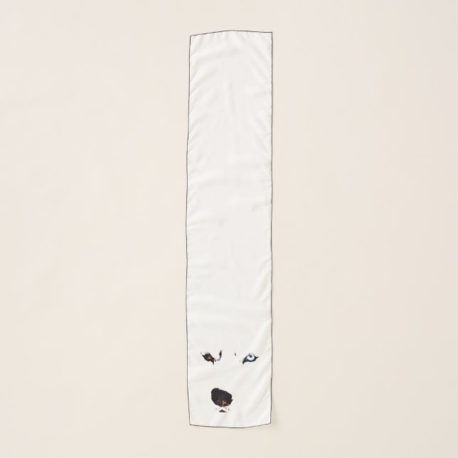 Husky Eyes  Scarf Husky Wolf Dog Scarves & Gifts (Front)