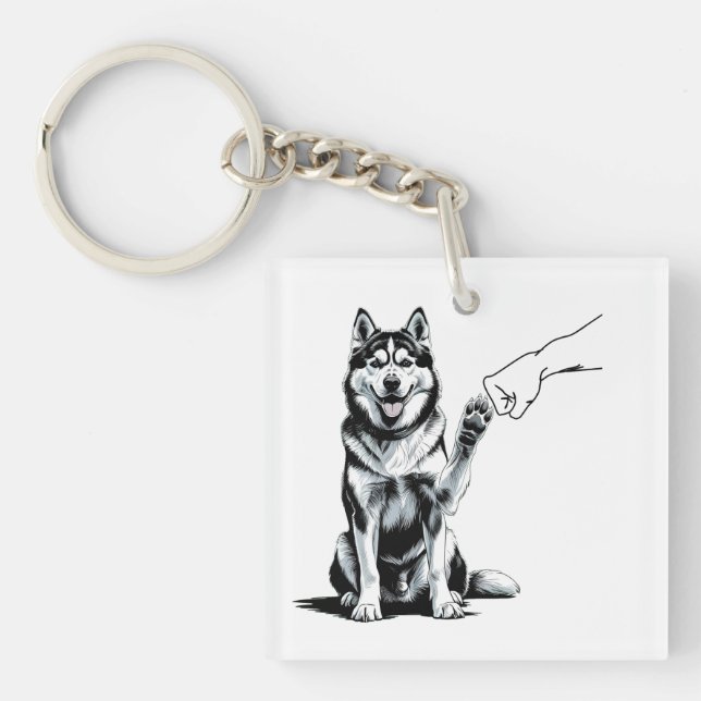  Husky Fist Bump Tee – Loyalty Meets Style Keychain (Front)