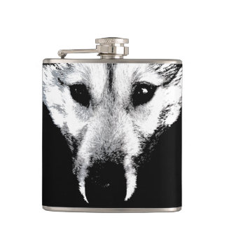 Husky Flask Custom Husky Wolf Pup Drink Flask