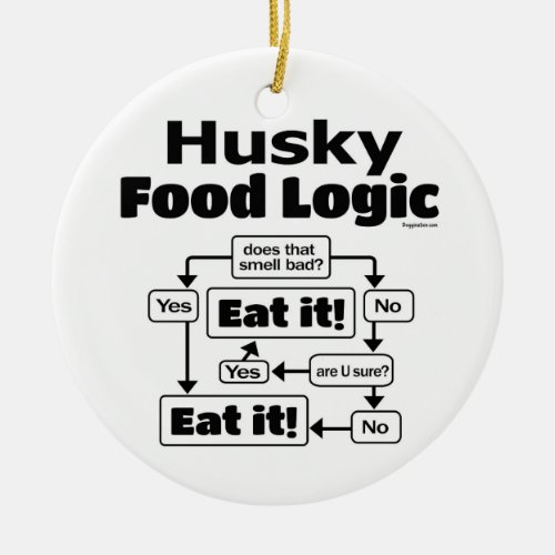 Husky Food Logic Ceramic Ornament