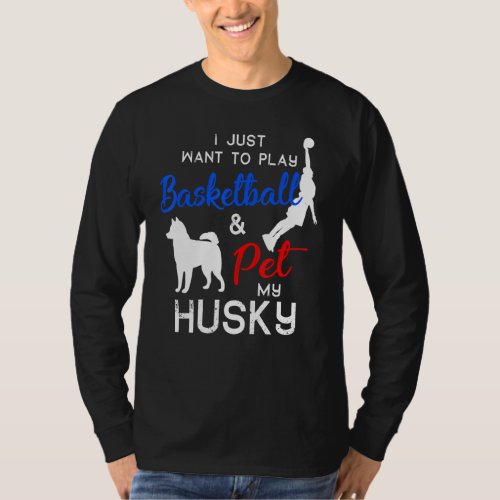 Husky Funny Basketball Dog Owner  Xmas T_Shirt