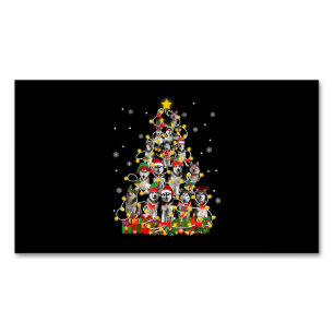 Husky Funny Siberian Husky Santa Hat Christmas Business Card Magnet