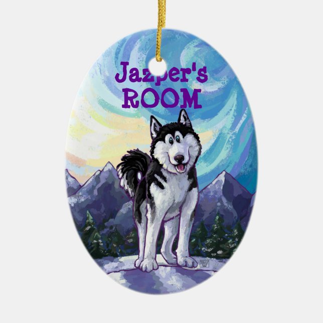 Husky Gifts & Accessories Ceramic Ornament (Front)