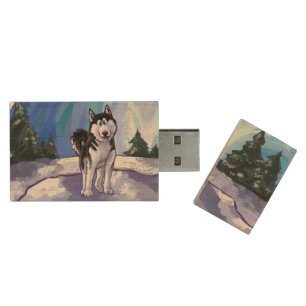 Husky Gifts & Accessories Wood USB Flash Drive