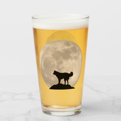 Husky Glasses Husky Wolf Moon Glass Personalized
