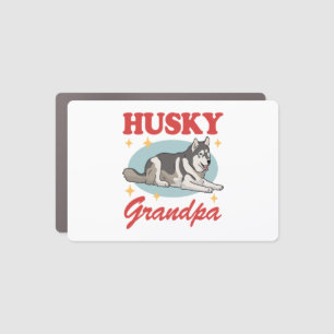 Husky Grandpa Dog Owner Siberian Husky Car Magnet