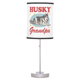 Husky Grandpa Dog Owner Siberian Husky Table Lamp