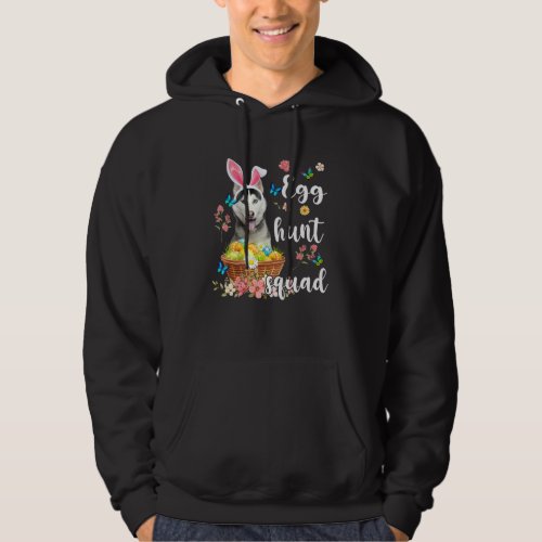 Husky Happy Easter Day Colorful Egg Hunt Squad Hoodie