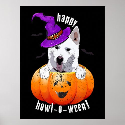 Husky  Happy Halloween Siberian Husky Howloween Poster