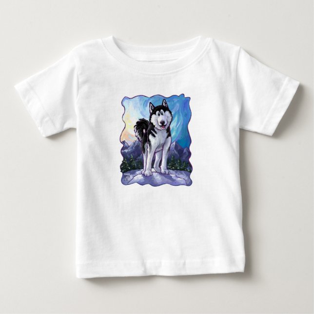Husky Heads and Tails Baby T-Shirt (Front)