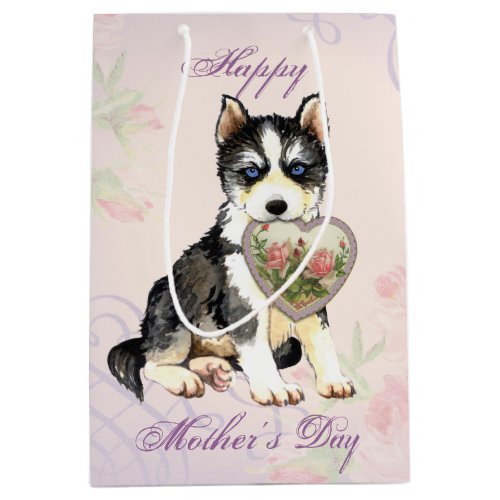 Husky Heart Mom Medium Gift Bag