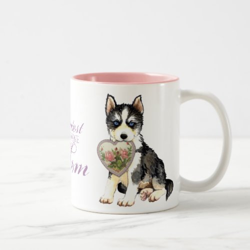 Husky Heart Mom Two_Tone Coffee Mug