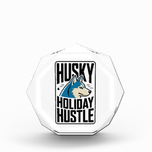 Husky Holiday Hustle Badge Acrylic Award