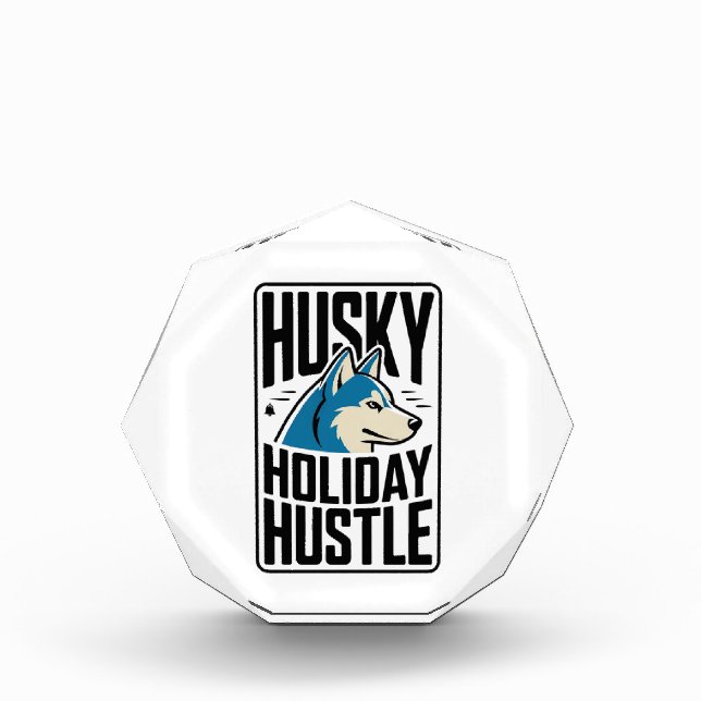 Husky Holiday Hustle Badge Acrylic Award (Front)
