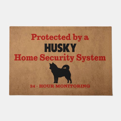 Husky Home Security 24 Hour Monitoring Dog Lovers Doormat