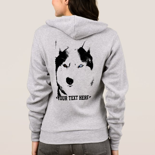 Husky Hoodie Shirt Hooded Sweatshirt Dog Shirts (Back)