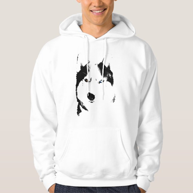 Husky Hoodie Sled Dog Hooded Sweatshirt Dog Shirts (Front)